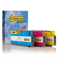 123ink version replaces HP 953XL (1CC21AE) C/M/Y ink cartridge 3-pack 132141