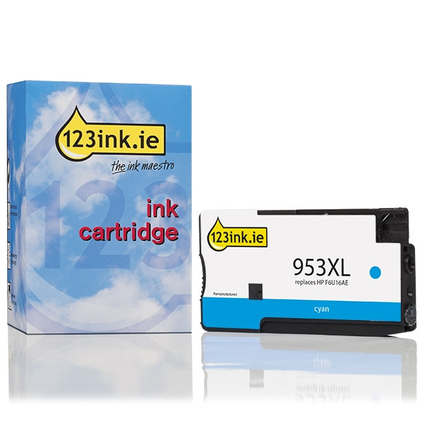 123ink version replaces HP 953XL (F6U16AE) high capacity cyan ink cartridge F6U16AEC 044539 - 1