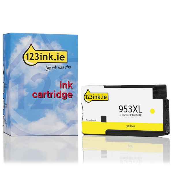 123ink version replaces HP 953XL (F6U18AE) high capacity yellow ink cartridge F6U18AEC 044543 - 1
