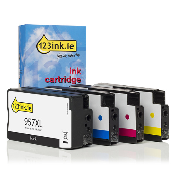 123ink version replaces HP 957XL / 953XL BK/C/M/Y ink cartridge 4-pack  127312 - 1