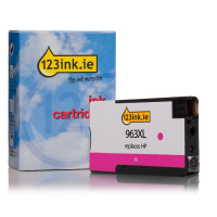 123ink version replaces HP 963XL (3JA28AE) high capacity magenta ink cartridge 3JA28AEC 055387