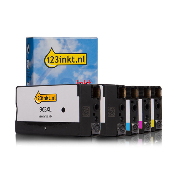 123ink version replaces HP 963XL BK/BK/C/M/Y ink cartridge 5-pack 160755 - 1
