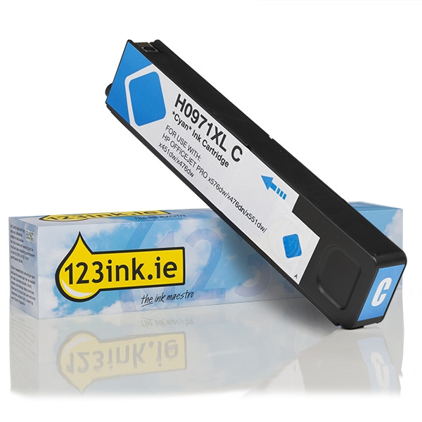 123ink version replaces HP 971XL (CN626AE) high capacity cyan ink cartridge CN626AEC 044235 - 1