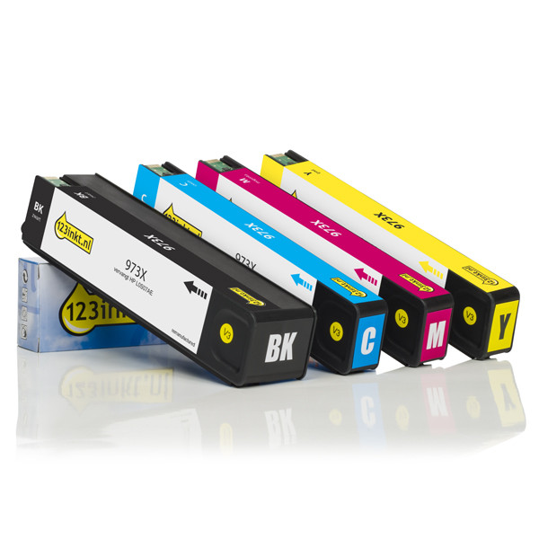 123ink version replaces HP 973X BK/C/M/Y high capacity ink cartridge 4-pack 160180 - 1