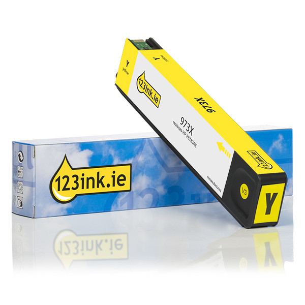 123ink version replaces HP 973X (F6T83AE) high capacity yellow ink cartridge F6T83AEC 054921 - 1