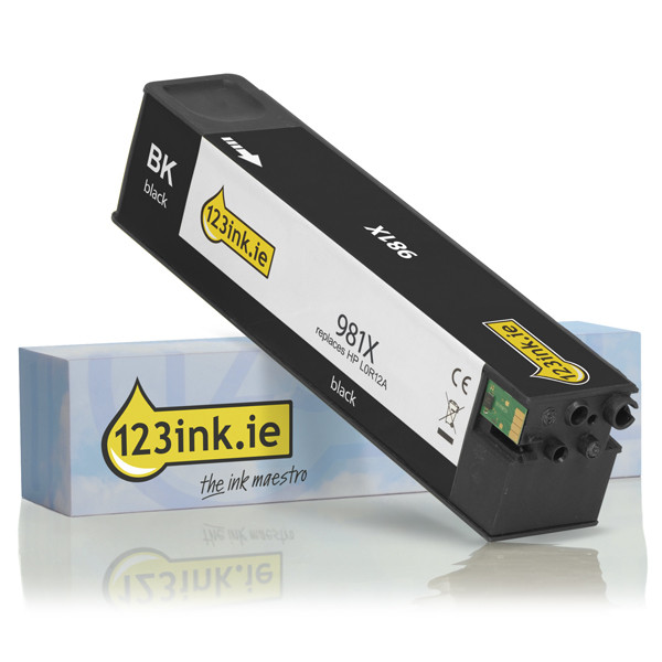 123ink version replaces HP 981X (L0R12A) high capacity black ink cartridge L0R12AC 044557 - 1
