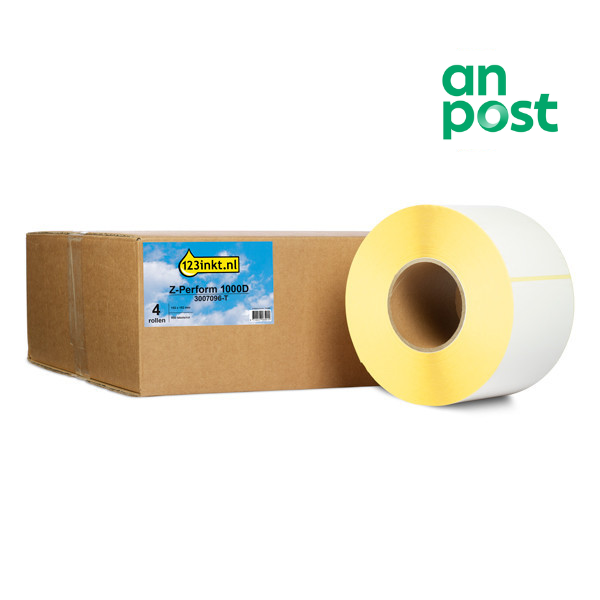 123ink version replaces Zebra Z-Perform 1000D An Post labels (3007096-T), 102mm x 152mm (4 rolls) 653121 - 1