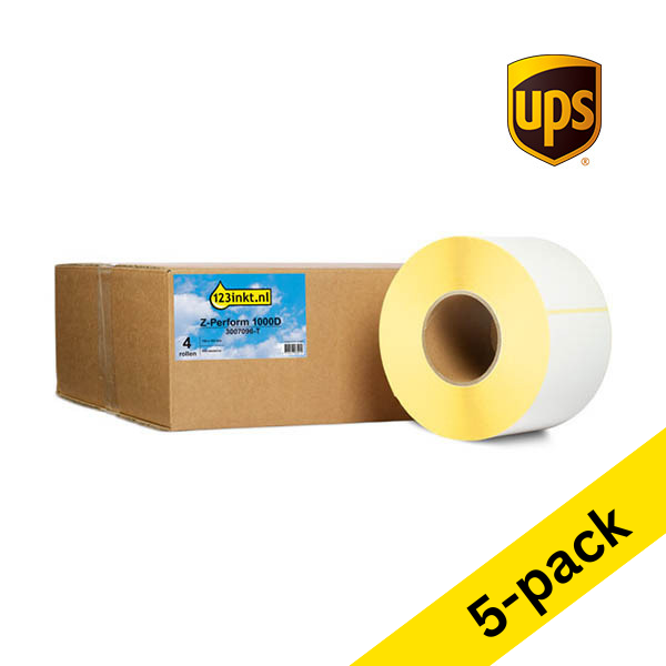 123ink version replaces Zebra Z-Perform 1000D UPS label (3007096-T) 102mm x 152mm | 5 x 4-pack 653191 - 1
