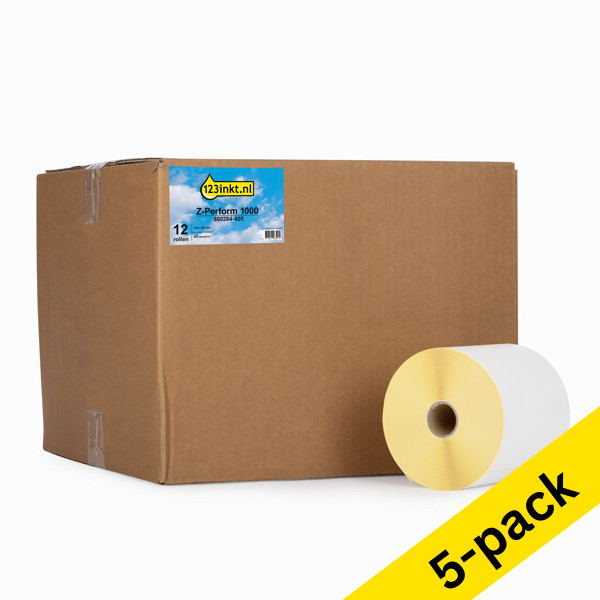 123ink version replaces Zebra Z-Perform 1000D label (800284-605) 102mm x 152mm | 5 x 12-pack 650709 - 1