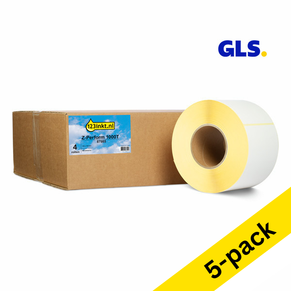 123ink version replaces Zebra Z-Perform 1000T GLS label (87985) 102mm x 152mm | 5 x 4-pack 653250 - 1