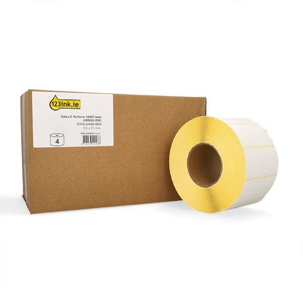 123ink version replaces Zebra Z-Perform 1000T labels (880026-050), 102 x 51mm (4 rolls) 145217 - 1