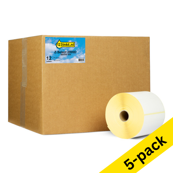 123ink version replaces Zebra Z-Select 2000D label (800264-605) 102mm x 152mm | 3 x 12-pack 650711 - 1