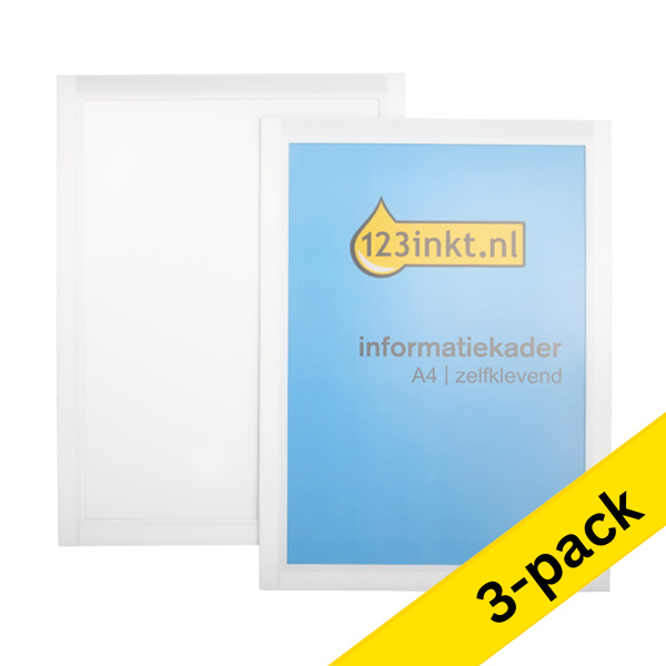 123ink white A4 self-adhesive information frame (3 x 2-pack)  301728 - 1