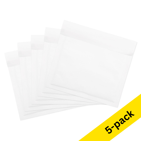 123ink white CD self-adhesive bubble envelope, 200mm x 175mm (5-pack) 300706 - 1