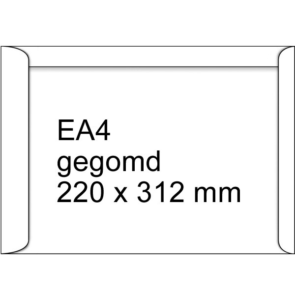 123ink white EA4 document envelope gummed, 220mm x 312mm (250-pack) 123-303160 209064 303160C 300937 - 1