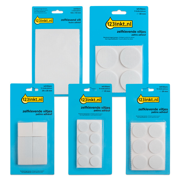 123ink white assorted self-adhesive felt pads  301028 - 1