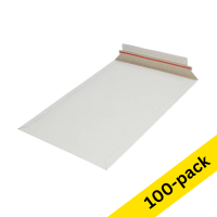 123ink white cardboard shipping envelope, 250mm x 353mm (100-pack) K574 302455