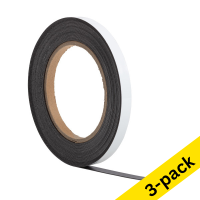 123ink white erasable magnetic label tape, 1cm x 10m (3-pack)