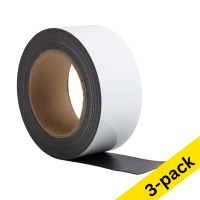 123ink white erasable magnetic label tape, 5cm x 10m (3-pack)