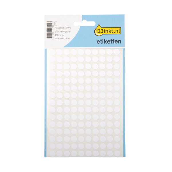 123ink white marking dots, Ø 8mm (450 labels) 3175C 301472 - 1