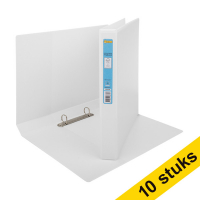 123ink white panorama ring binder with 2 D-rings, 20mm (10-pack)