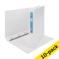 123ink white panorama ring binder with 4 D-rings, 15mm (10-pack)