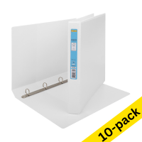 123ink white panorama ring binder with 4 D-rings, 20mm (10-pack)