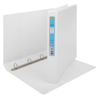 123ink white panorama ring binder with 4 D-rings, 20mm 301069
