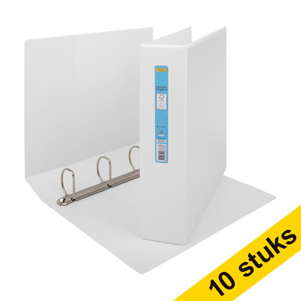123ink white panorama ring binder with 4 D-rings, 50mm (10-pack) 301179 - 1