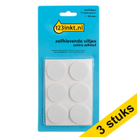 123ink white round self-adhesive felt pads, 28mm (3 x 12-pack)