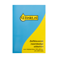 123ink white self-adhesive name badge labels for inkjet printers, 50mm x 80mm (200 labels) AV-J4785-20C 302327