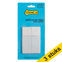 123ink white square self-adhesive felt pads, 28mm (3 x 12-pack)