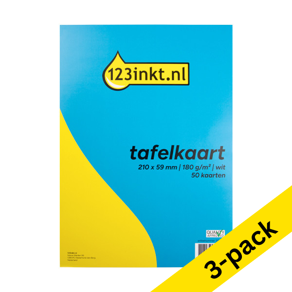 123ink white tent cards, 210mm x 59mm (50-pack x3) 302239 - 1