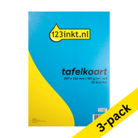 123ink white tent cards, 297mm x 104mm (25-pack x3)