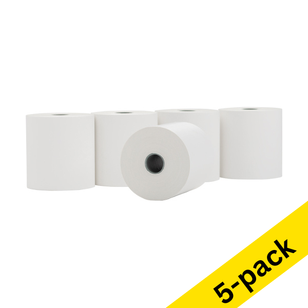 123ink white thermo cash register roll, 57mm x 54mm x 12mm (5-pack)  301947 - 1