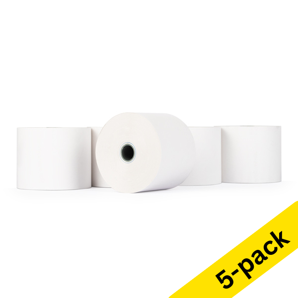 123ink white thermo cash register roll, 57mm x 70mm x 12mm (5-pack) K6042C 300325 - 1