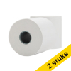 123ink white thermo cash register roll, 60mm x 100mm x 40mm (2-pack) 302109 - 1
