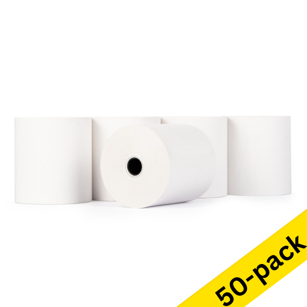 123ink white thermo cash register roll, 76mm x 70mm x 12mm (50-pack)  300329 - 1