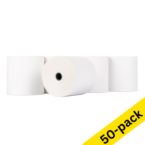 123ink white thermo cash register roll, 80mm x 80mm x 12mm (50-pack)  300332 - 1