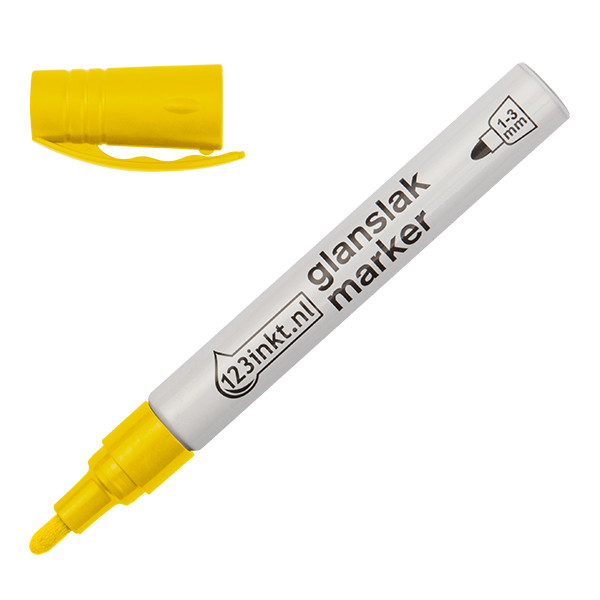 123ink yellow gloss paint marker (1mm - 3mm round) 4-750-9-005C 300829 - 1