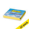 123ink yellow lined self-adhesive notes, 100 sheets, 76mm x 76mm (12-pack)