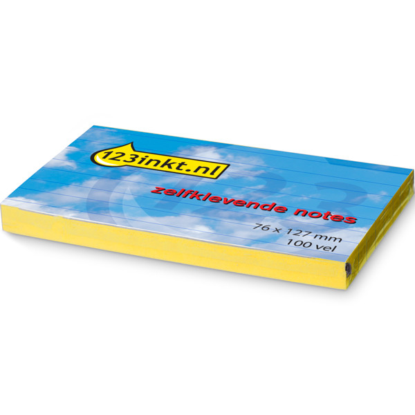 123ink yellow lined self-adhesive notes, 76mm x 127mm 635YELC 300468 - 1