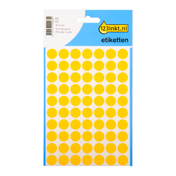 123ink yellow marking dots, Ø 13mm (280 labels) 3144C 301476 - 1