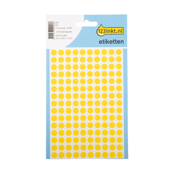123ink yellow marking dots, Ø 8mm (450 labels) 3013C AV-PSA08JC 301469 - 1