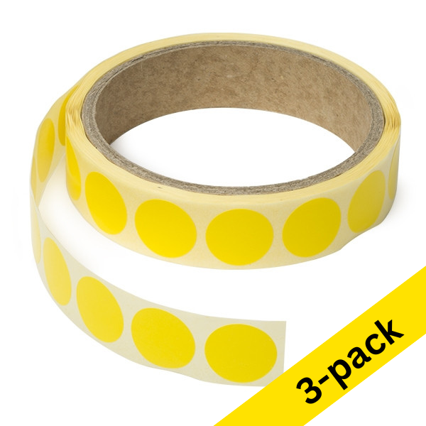 123ink yellow marking points Ø 18mm (3 x 1,000 labels)  035231 - 1