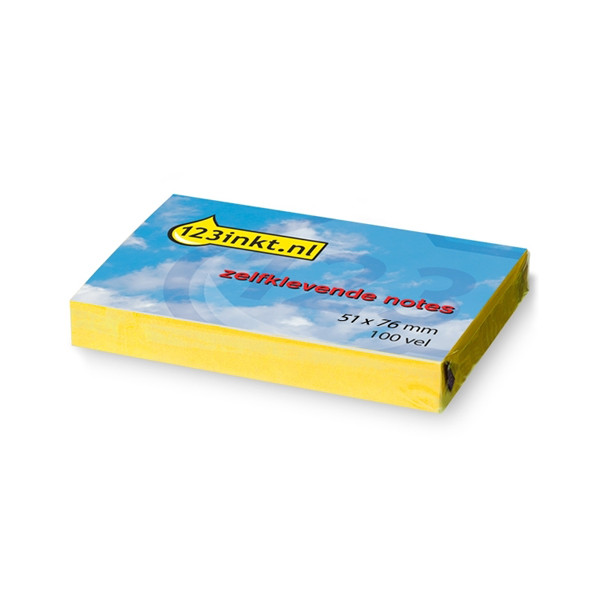 123ink yellow self-adhesive notes, 100 sheets, 51mm x 76mm (10-pack) 656CYC 300067 - 1