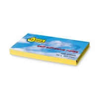 123ink yellow self-adhesive notes, 100 sheets, 76mm x 102mm 21008 657GEC 300005
