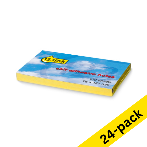 123ink yellow self-adhesive notes, 100 sheets, 76mm x 127mm (24-pack) 302897 123ink yellow self-adhesive notes, 100 sheets, 76mm x 127mm (24-pack) 302897 - 1