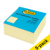 123ink yellow self-adhesive notes cube, 400 sheets, 76mm x 76mm (5-pack)