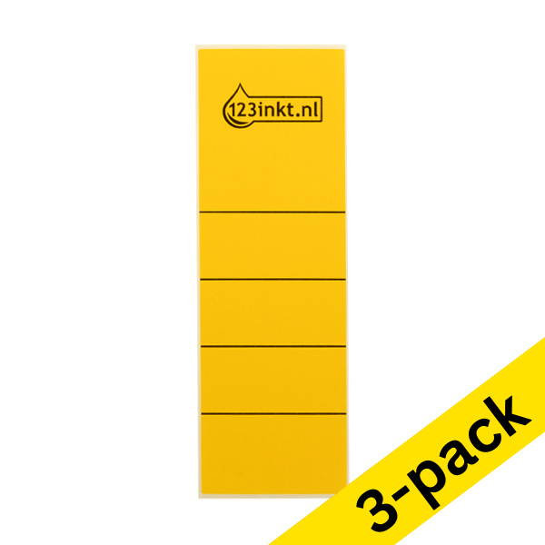123ink yellow self-adhesive spine labels, 61mm x 191mm (3 x 10-pack)  301696 - 1